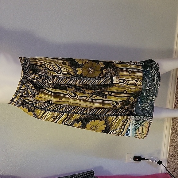 Kariza Olive Floral Wrap Interchangeable Cover-up Festival Skirt - Picture 3 of 12